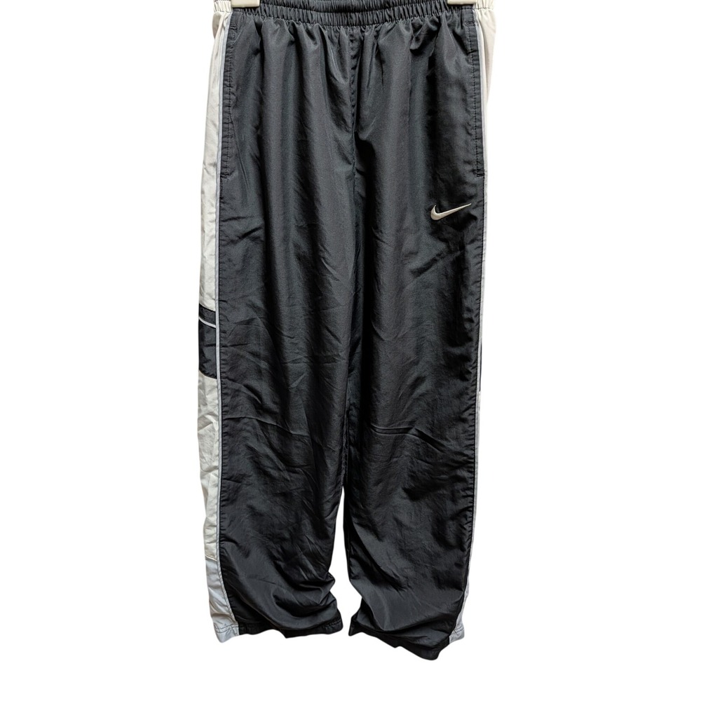 Nike Track Pants Kids Large Black Excellent Colorblock Windbreaker Swoosh